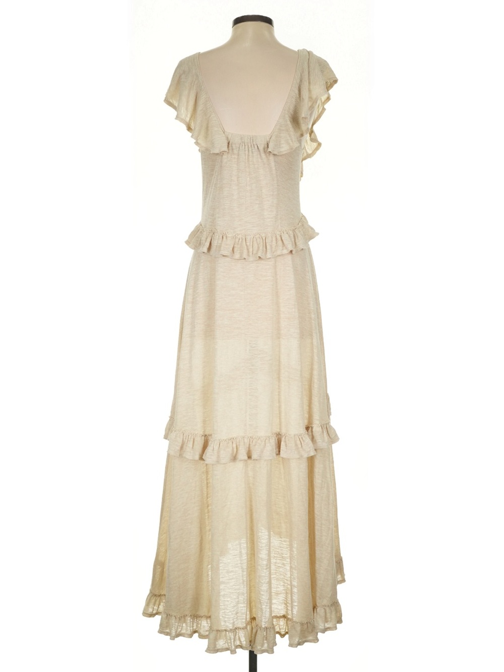Free People Amelia Cream Ruffled Button-Front Maxi Dress• Small - Picture 5 of 8